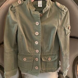 Marc Jacobs Military Cargo Jacket Moss Green 100% Cotton 2 XS Small